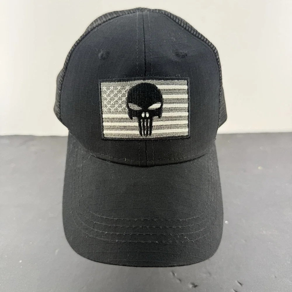 Highland Tactical Hat American Flag Soft Mesh Fitted Military Punisher Cap